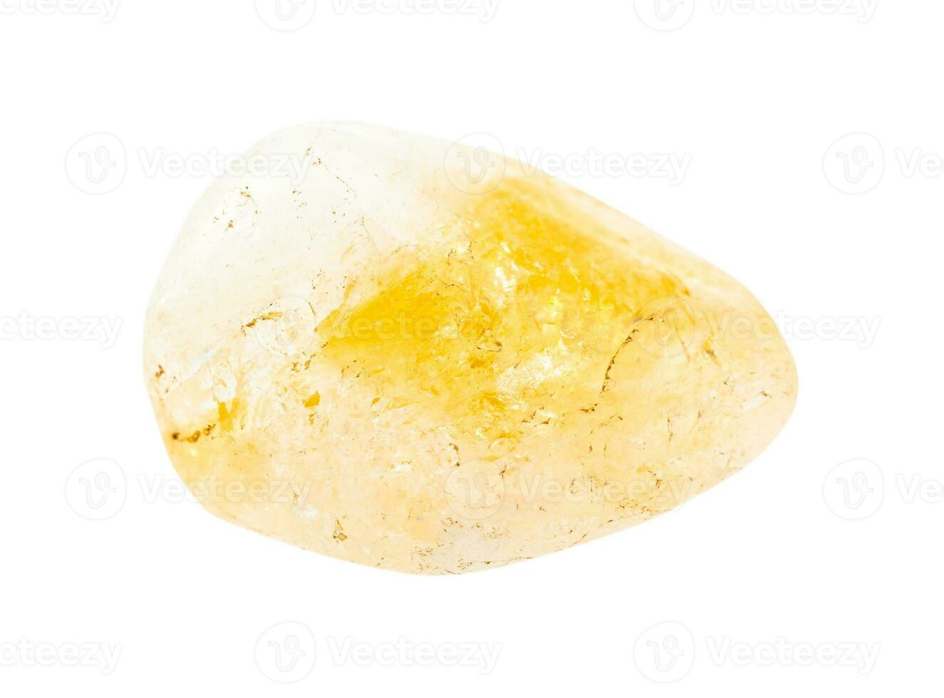 enrolado citrino amarelo quartzo gema pedra isolado foto