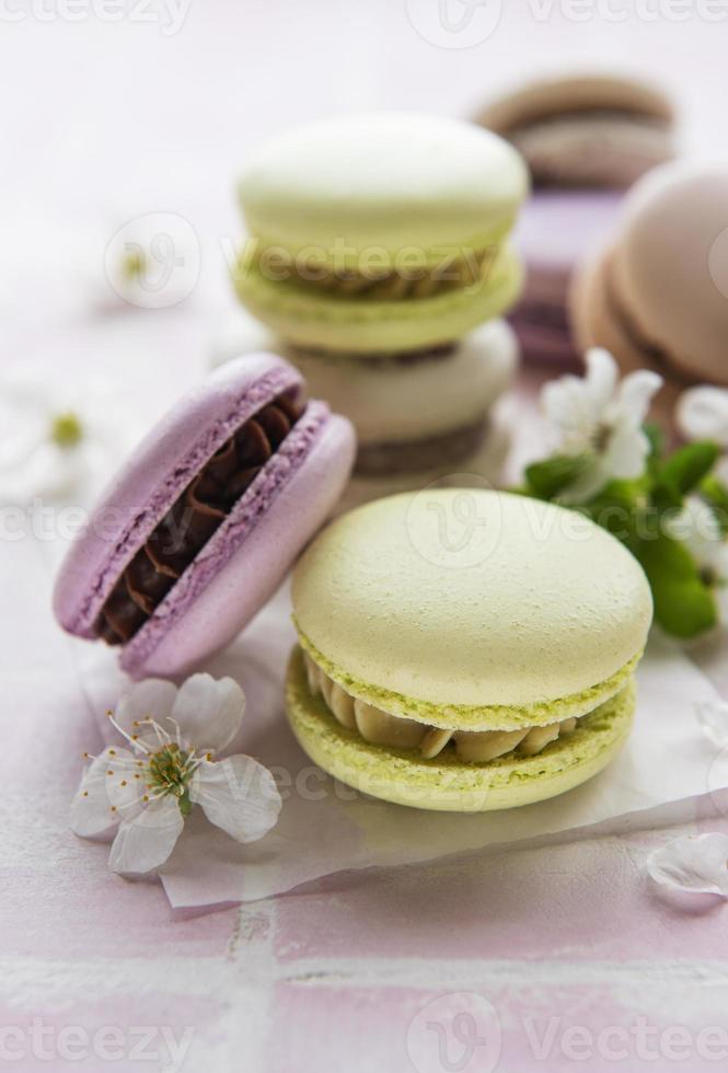 macaroons doces franceses foto