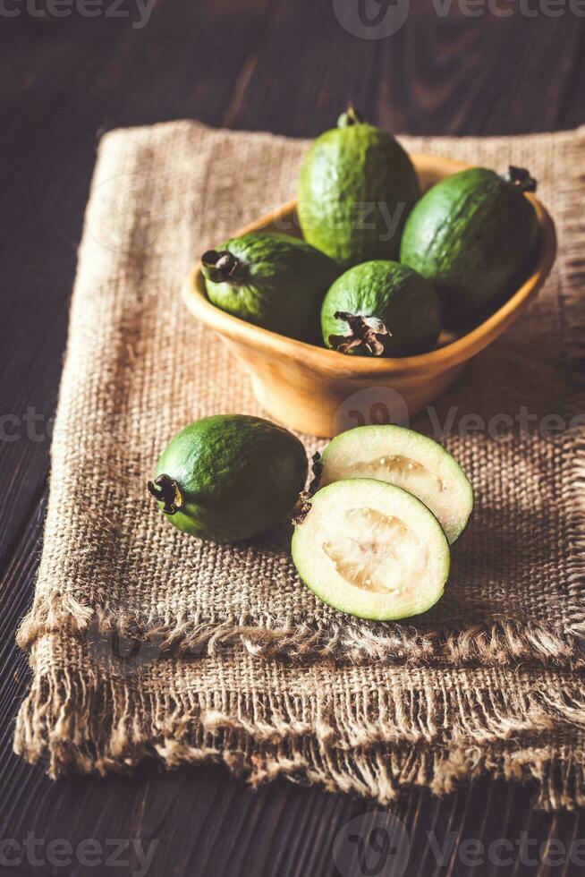 tigela do feijoa frutas foto