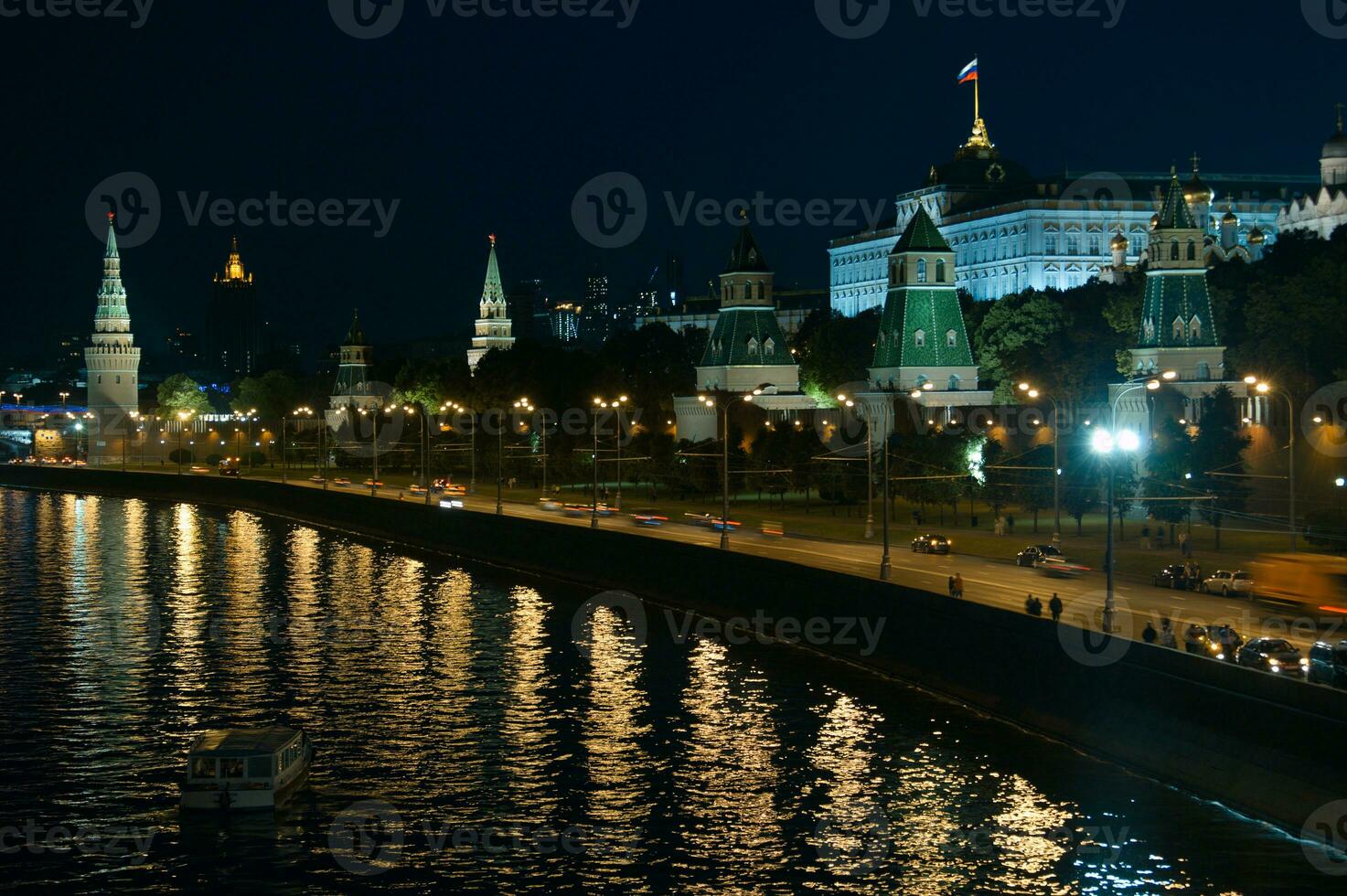Moscou kremlin às noite. foto