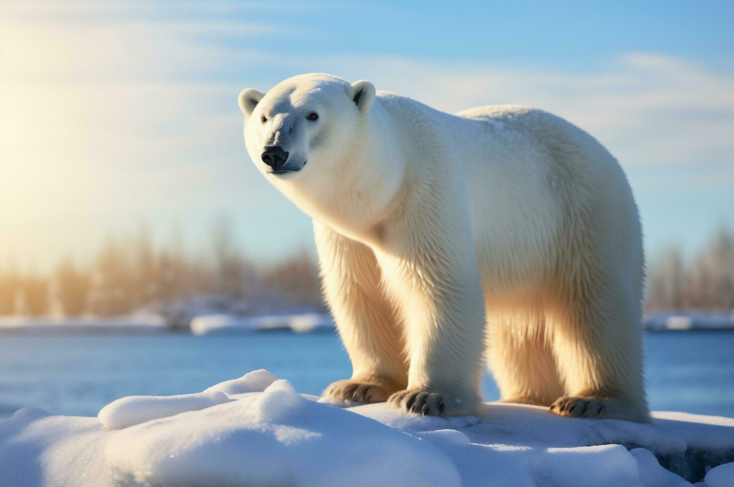 polar Urso dentro Está natural habitat dentro a ártico círculo. ai gerado foto