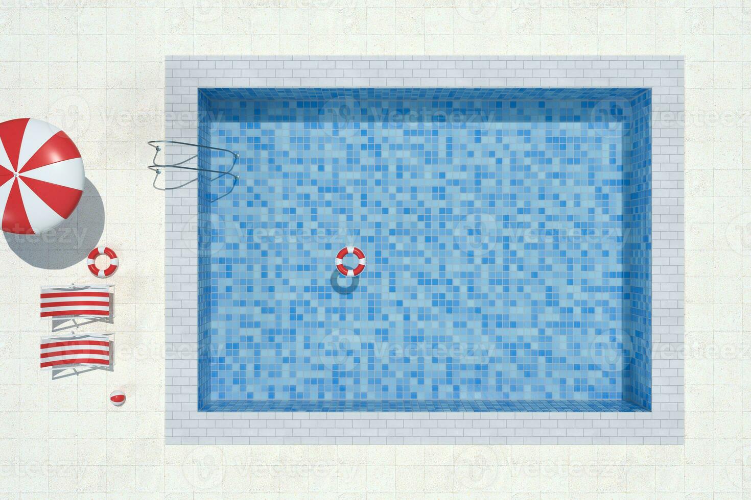 uma natação piscina em uma Claro dia, 3d Renderização. foto