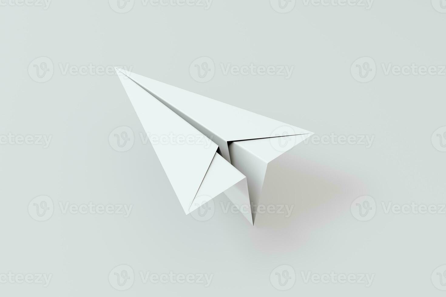 branco papel avião com branco fundo, 3d Renderização. foto