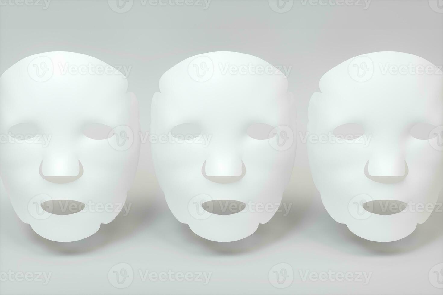 branco mascarar, pele Cuidado conceito, 3d Renderização foto