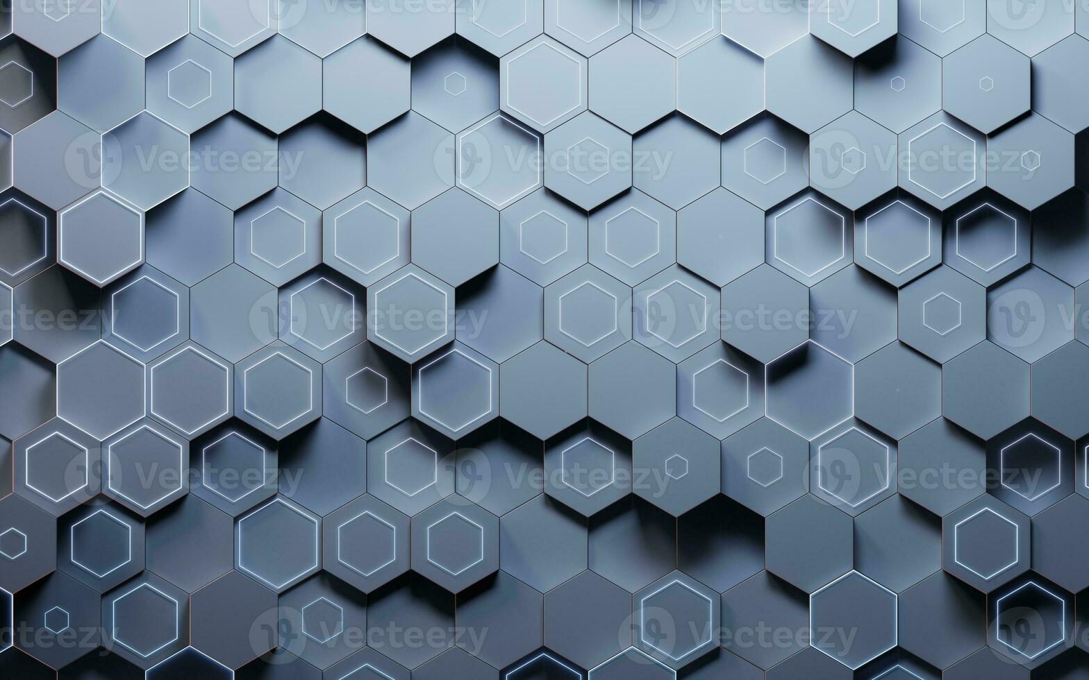 hexagonal científico e tecnológica materiais, 3d Renderização. foto