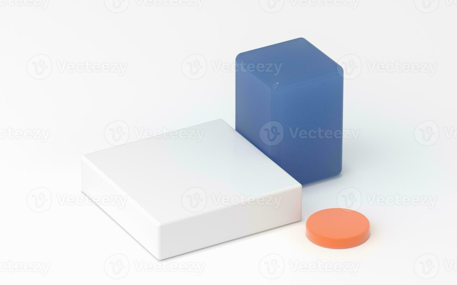 esvaziar objeto cubos com branco fundo, 3d Renderização. foto