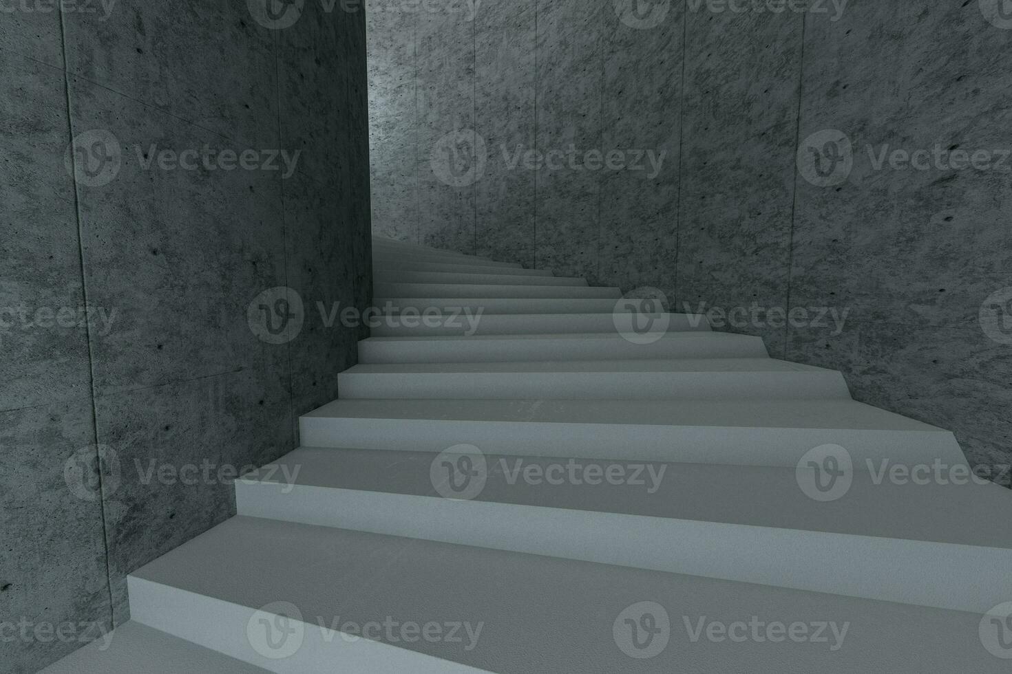 volta Escadaria, tendência de alta conceptual fundo, 3d Renderização. foto
