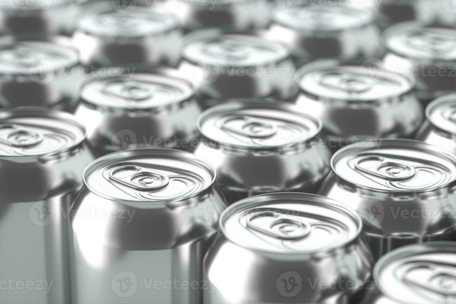 latas com branco fundo, reciclável latas, 3d Renderização. foto