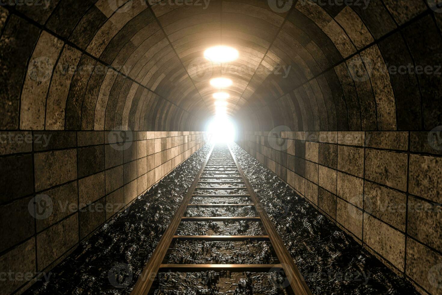 a trilho dentro a caverna, perspectiva fundo foto