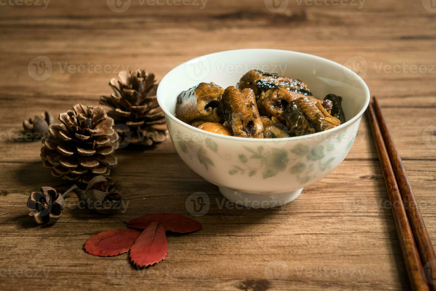 castanha frito com sem barbatana enguia, caseiro Comida foto