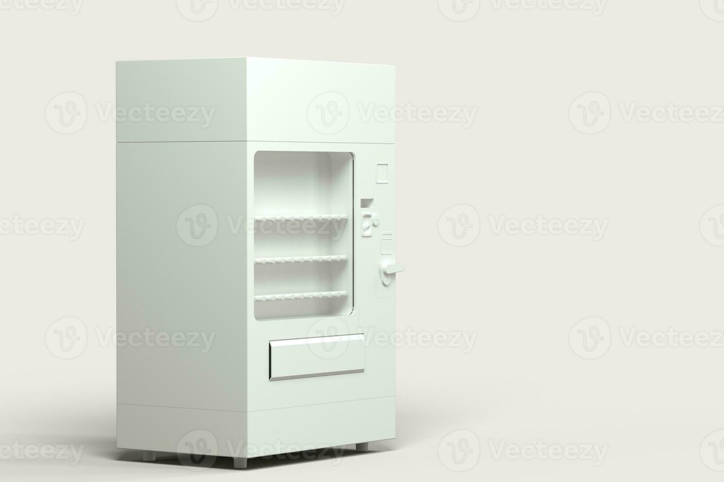 a branco modelo do vending máquina com branco fundo, 3d Renderização. foto