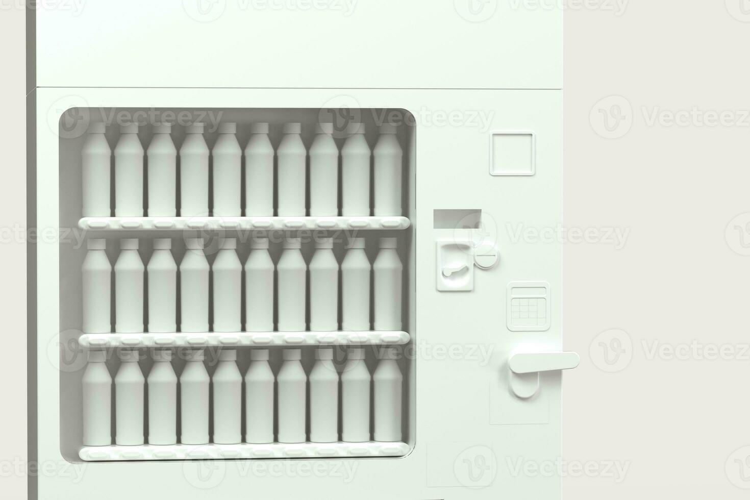 a branco modelo do vending máquina com branco fundo, 3d Renderização. foto