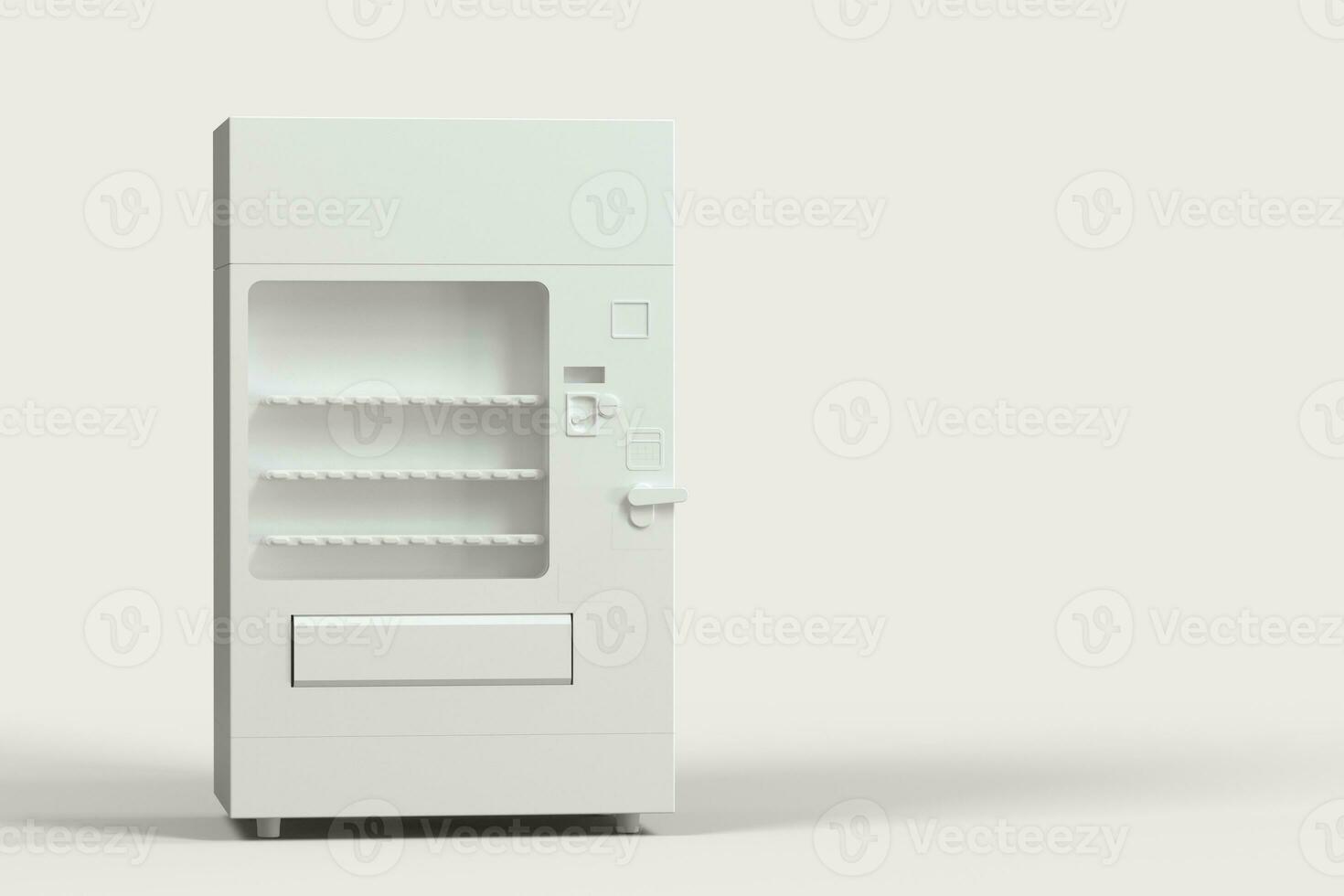 a branco modelo do vending máquina com branco fundo, 3d Renderização. foto