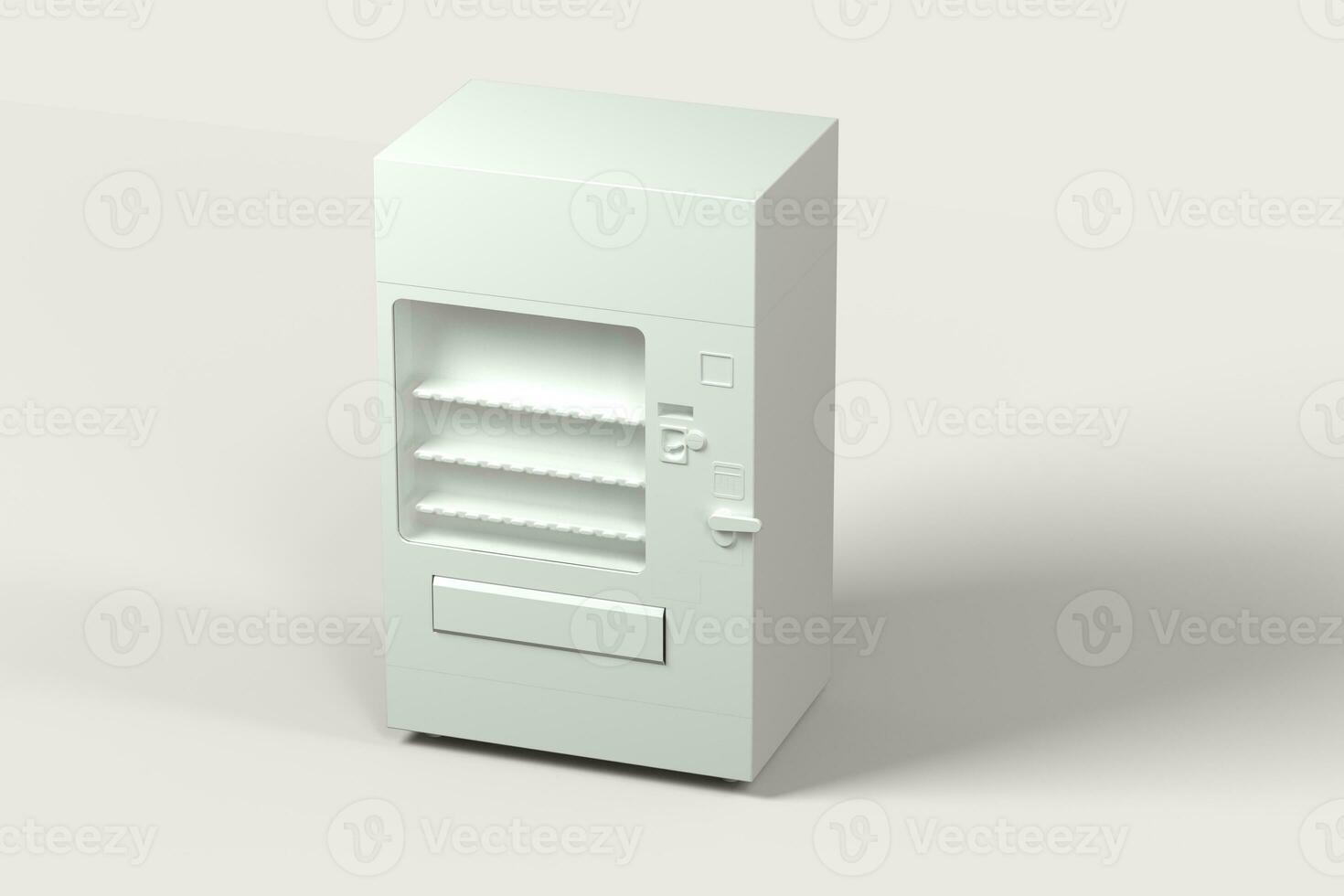 a branco modelo do vending máquina com branco fundo, 3d Renderização. foto