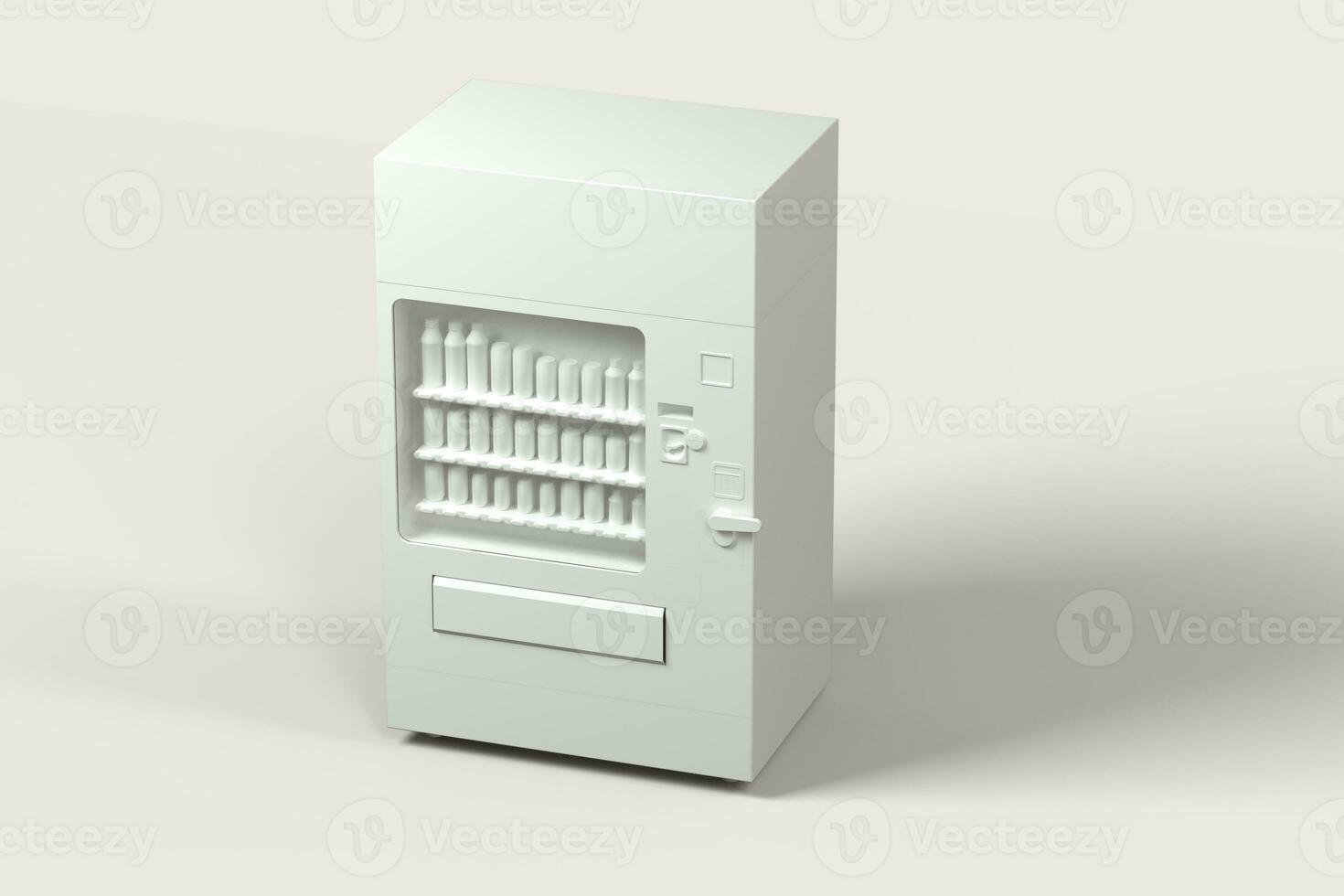 a branco modelo do vending máquina com branco fundo, 3d Renderização. foto