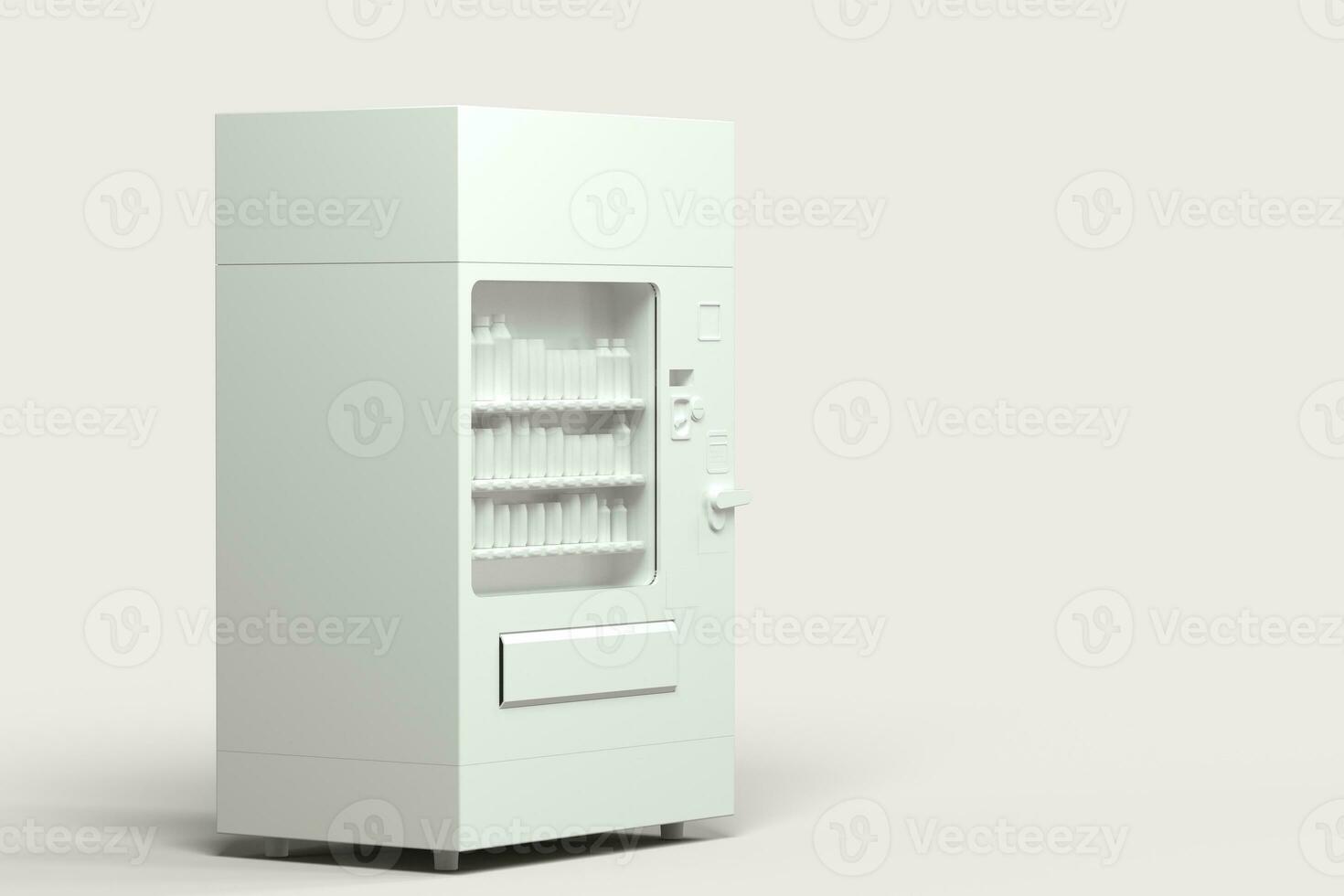 a branco modelo do vending máquina com branco fundo, 3d Renderização. foto