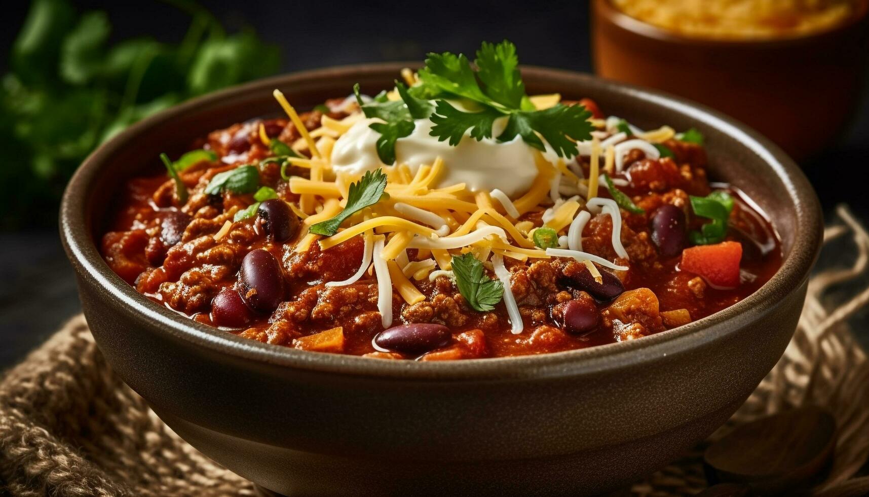 frescor e especiaria dentro uma caseiro gourmet carne ensopado refeição gerado de ai foto