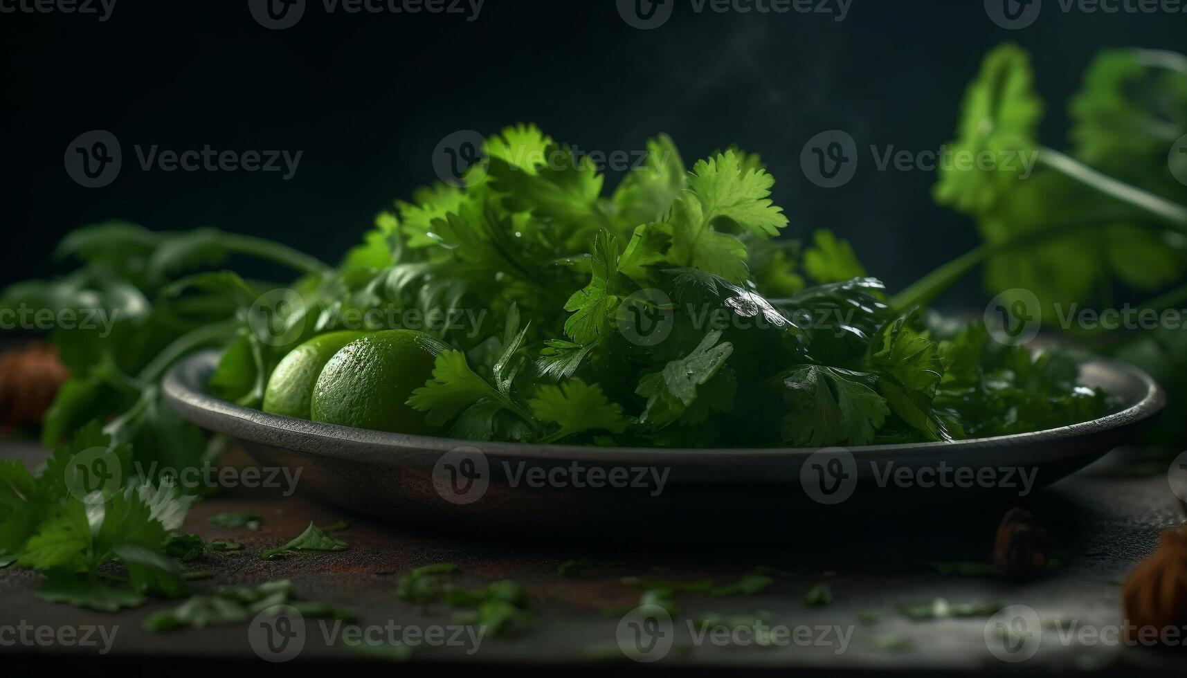 fresco orgânico vegetais, saudável comendo, natureza recompensa em rústico mesa gerado de ai foto