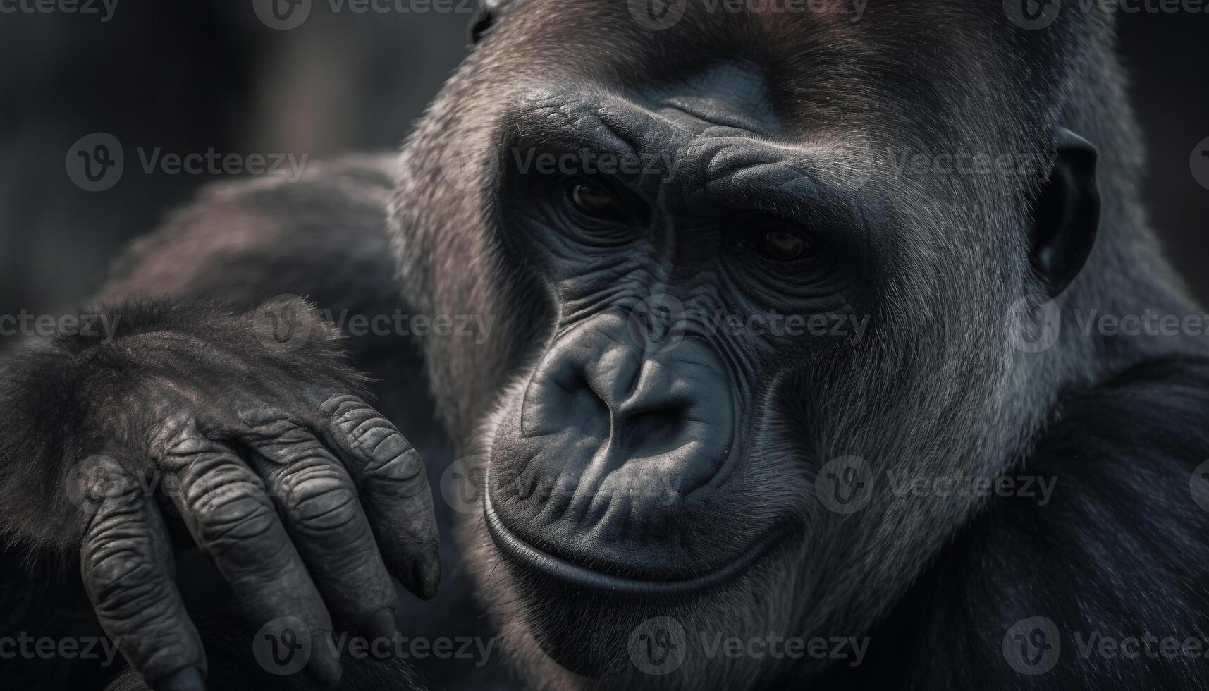 Retrato de um macaco chimpanzé gerado por ia