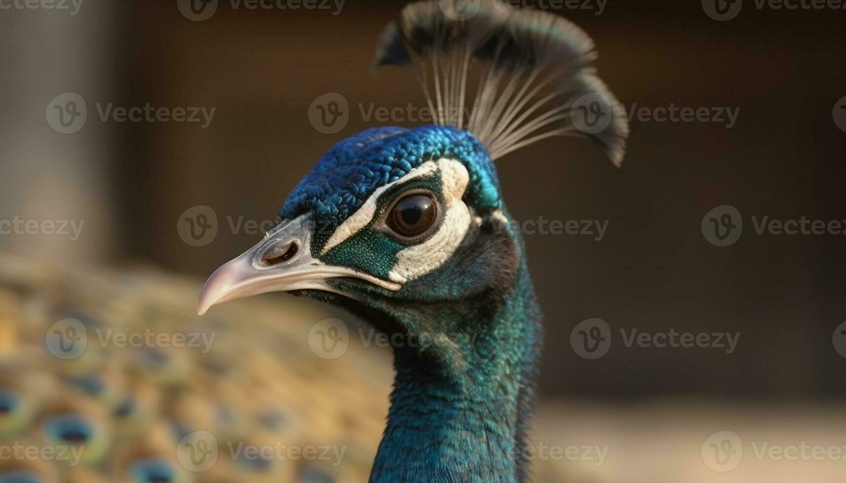 majestoso pavão monitores vibrante cores, elegância, e beleza dentro natureza gerado de ai foto