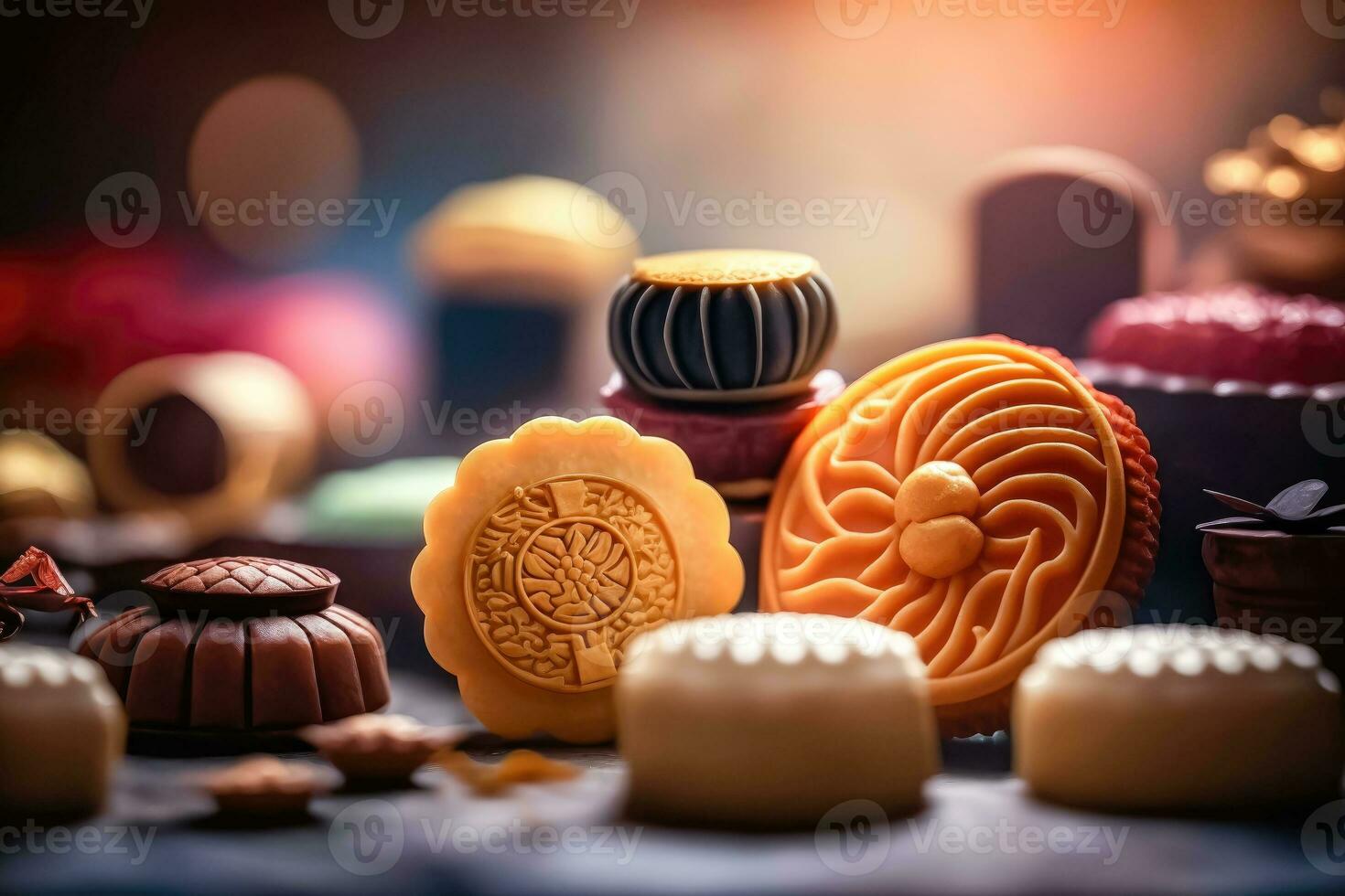 gosto do tradição - festivo chinês mooncake - generativo ai foto