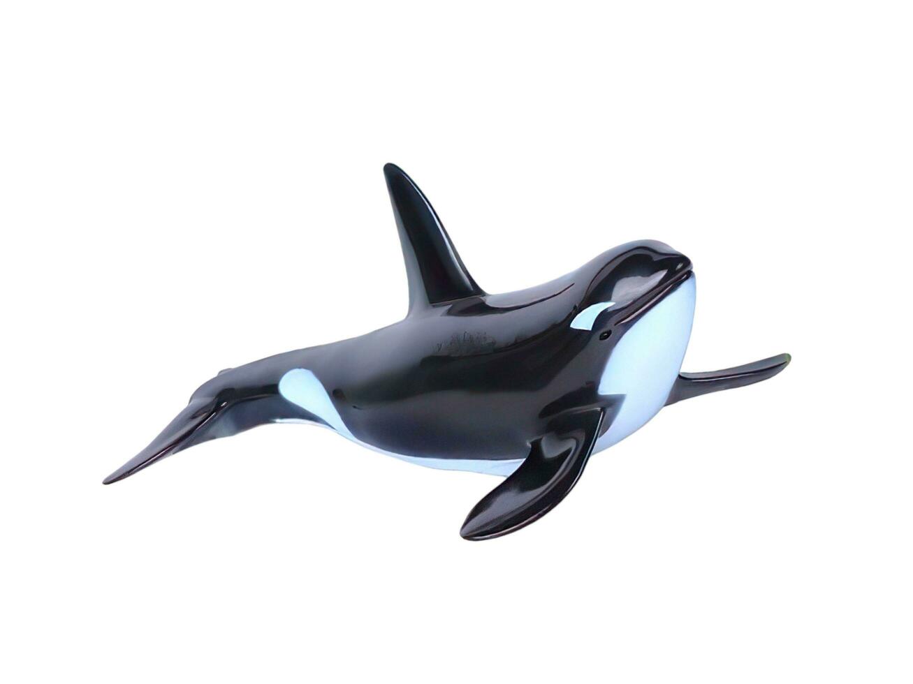 orca baleia miniatura animal branco fundo foto