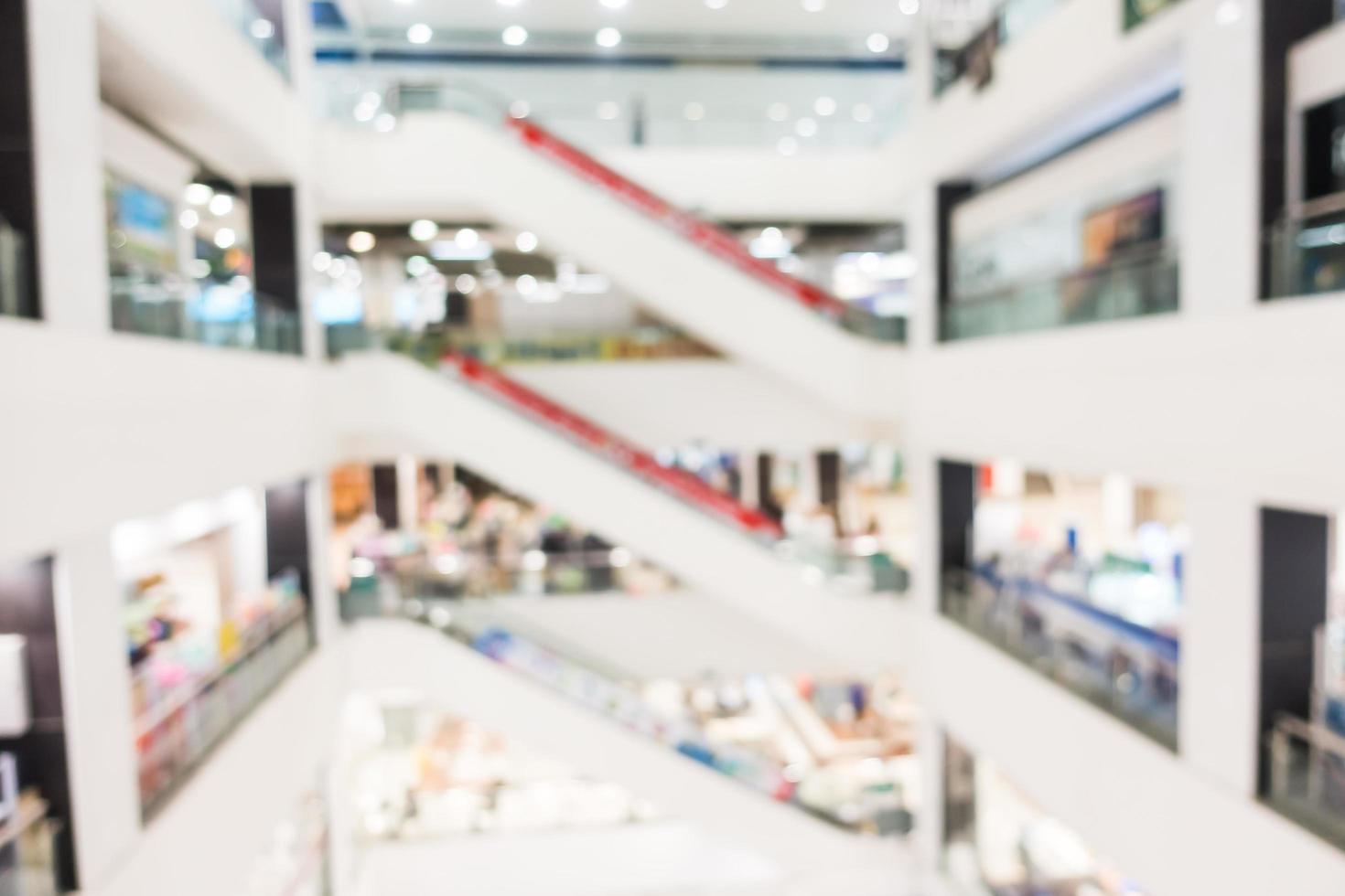 Desfoque abstrato e bokeh shopping center e loja de varejo foto