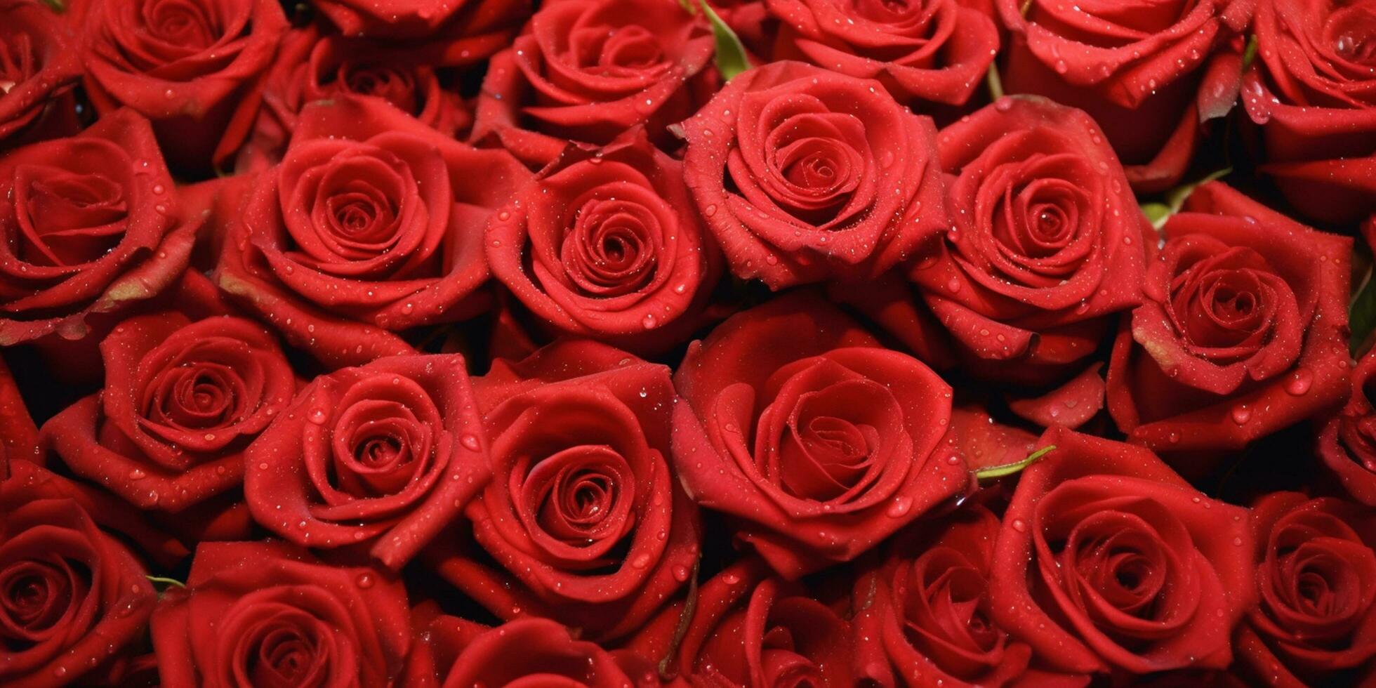 abundância do vermelho rosa flores criando uma padronizar em fundo - ai gerado foto