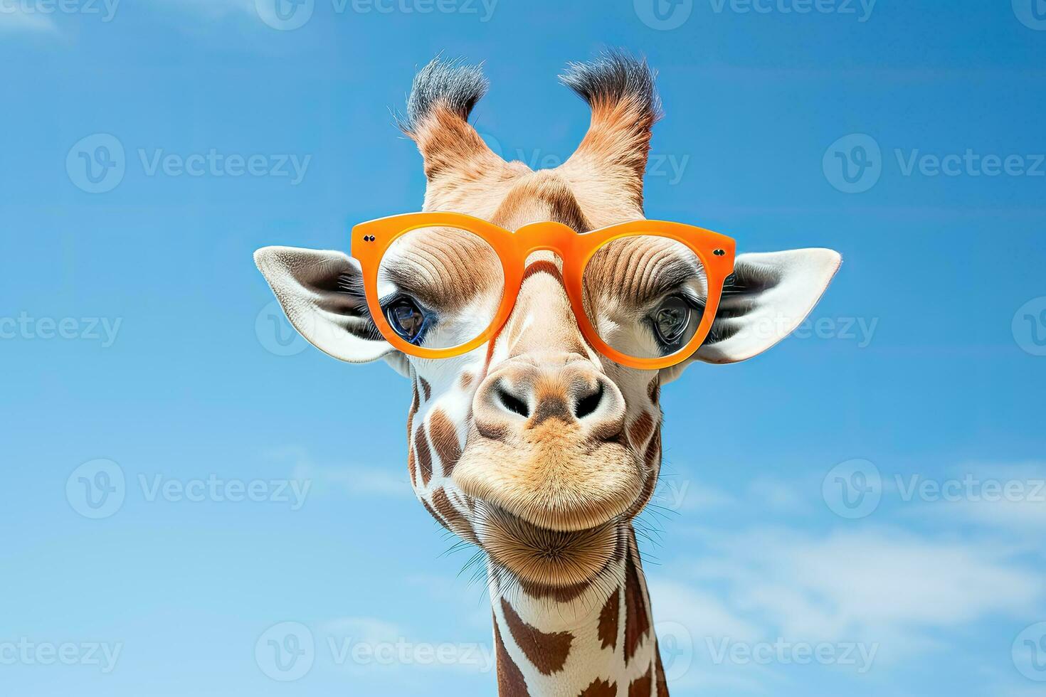 divertido girafa esportivo óculos foto