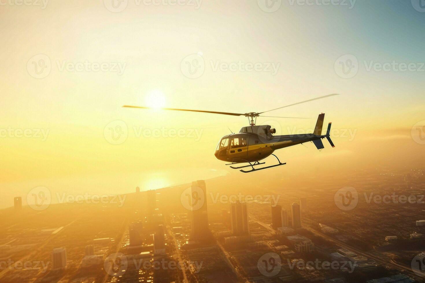 amarelo helicóptero. gerar ai foto