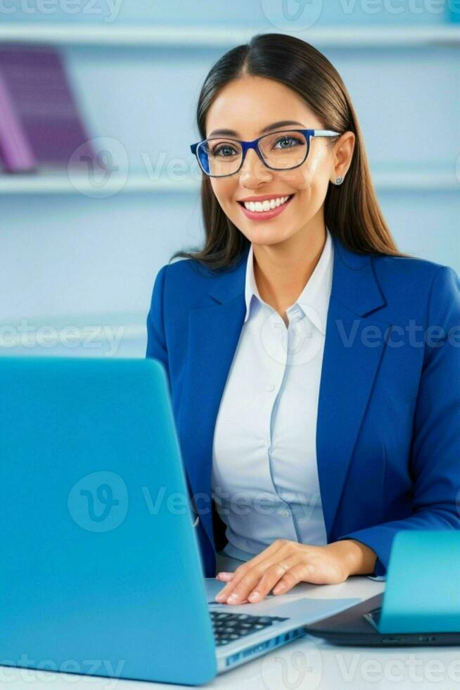 mulher de negócios com laptop foto