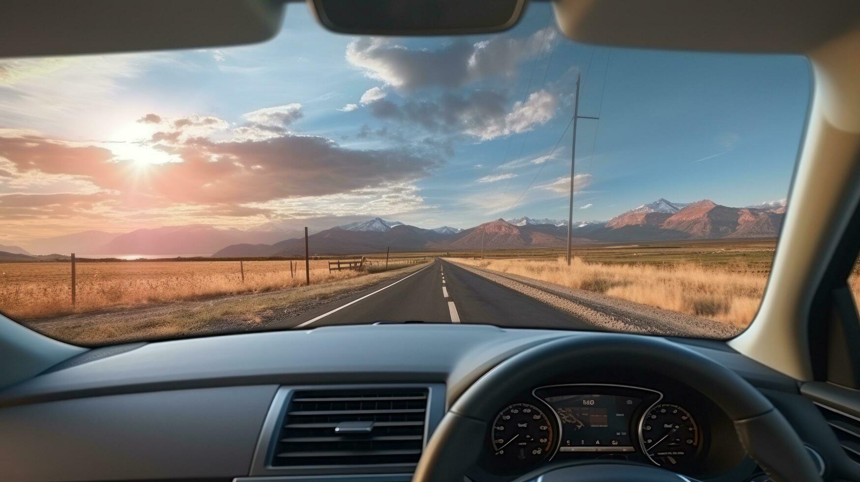 motorista dirigindo em a estrada foto