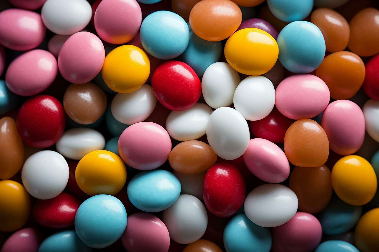 foto-realista do colorida doces dentro aéreo Visão para fundo fez de ai gerado foto