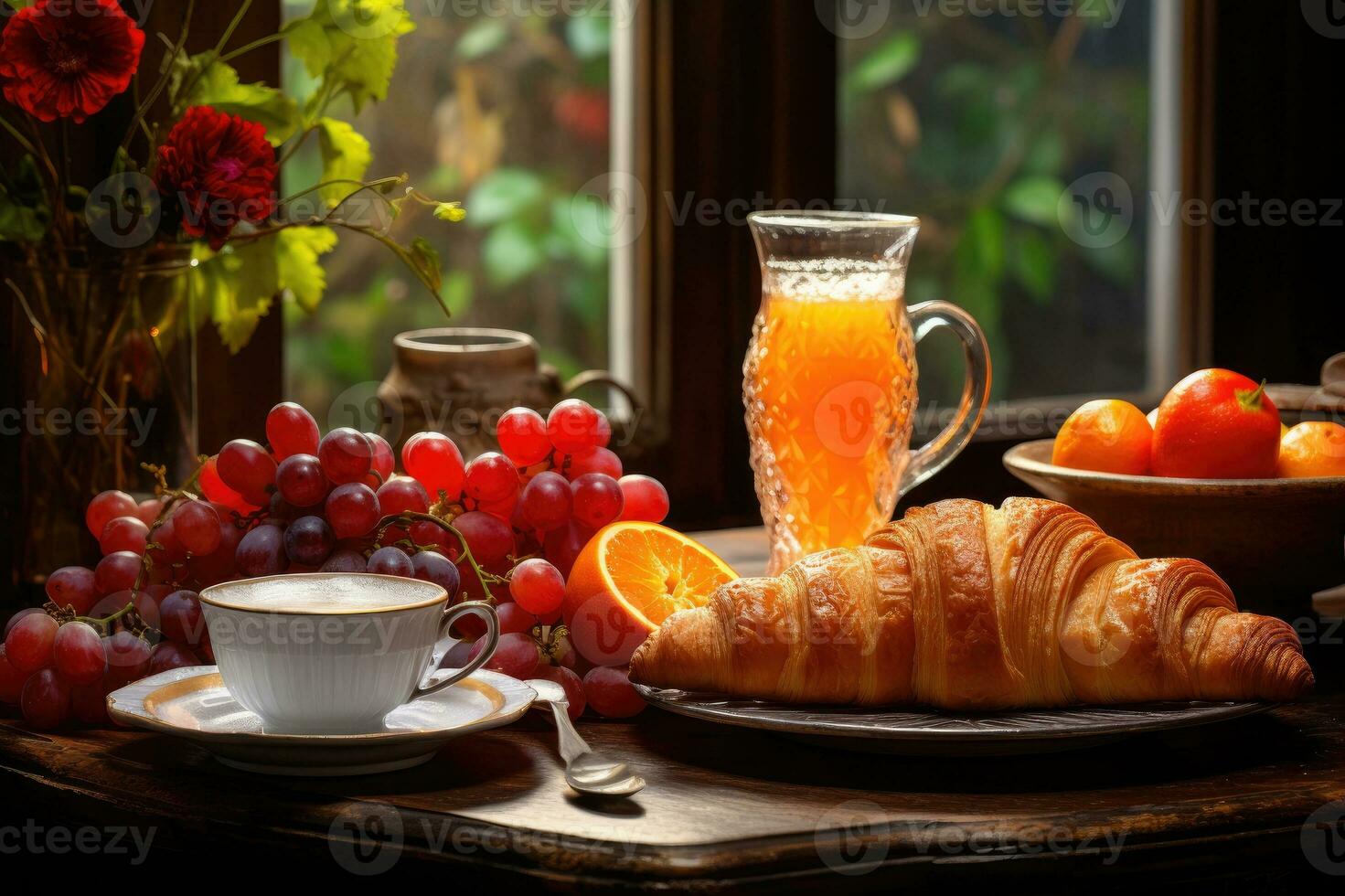 delicioso crocantes croissant. generativo ai foto