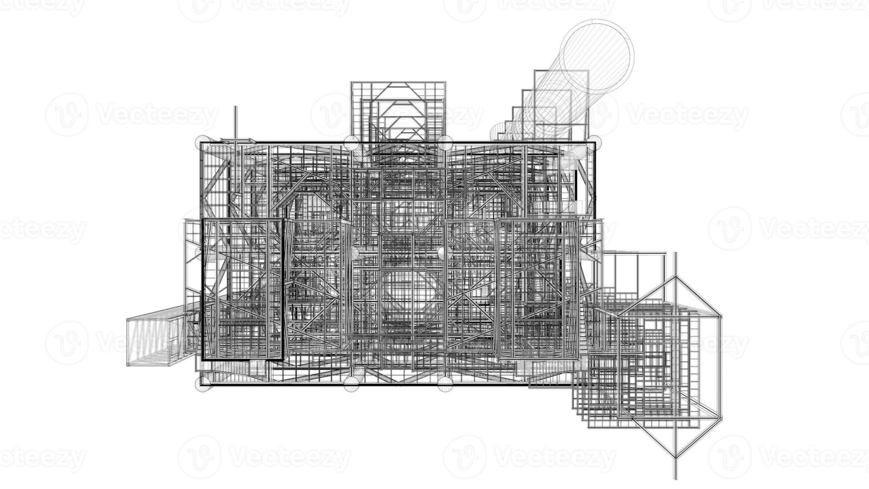 3d ilustração do industrial construção foto