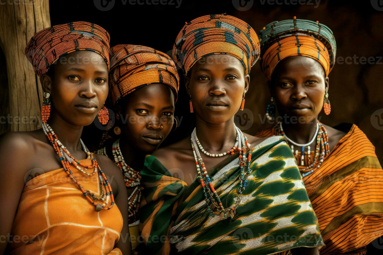 africano mulheres tradicional pano. gerar ai foto