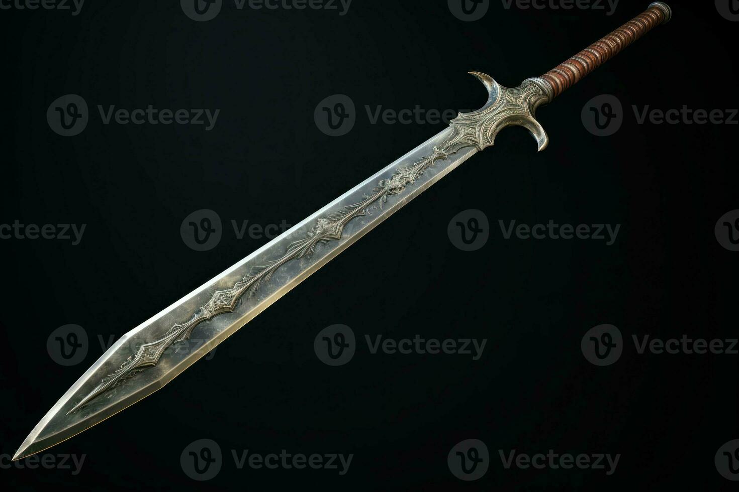 lendário antigo espada fantasia prata. gerar ai foto