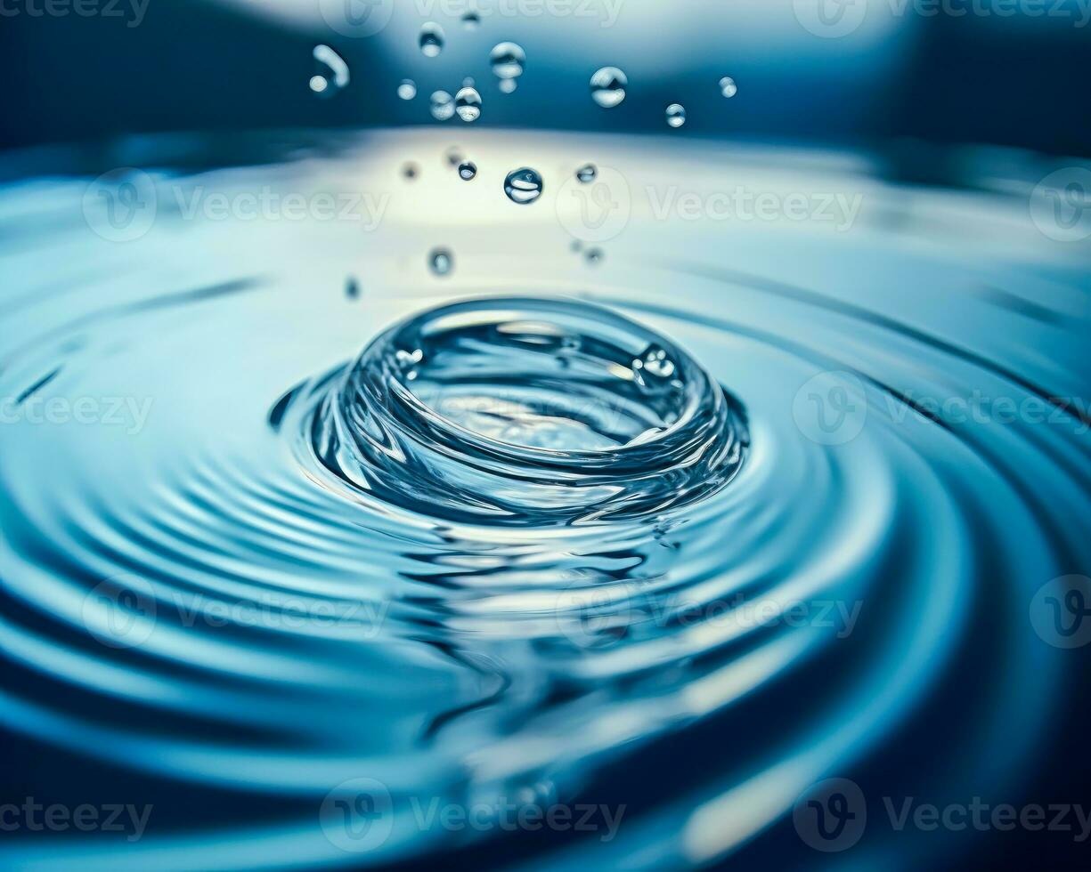 água gotícula com reflexão e ondulação ai generativo foto