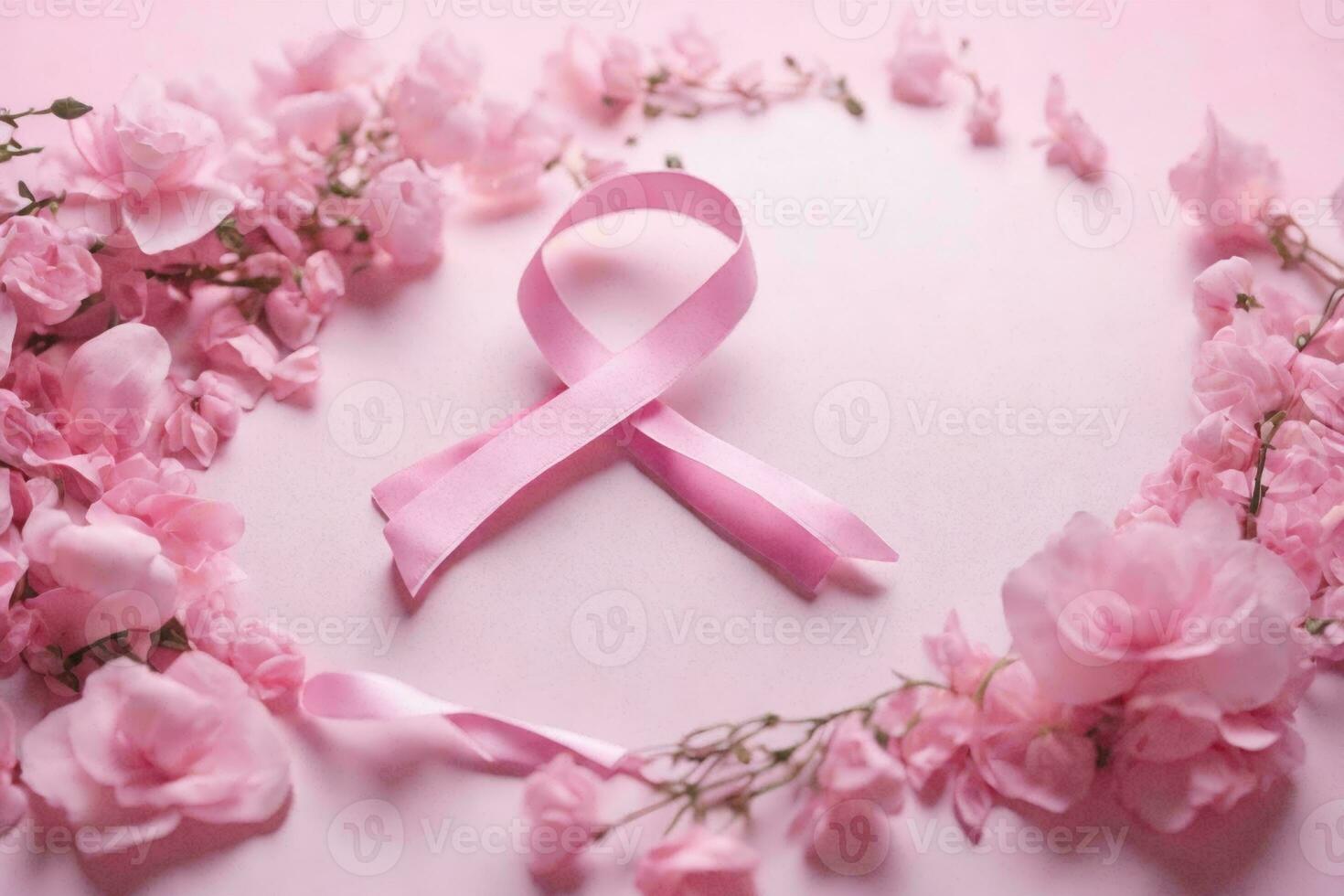 gráfico imagem para seio Câncer consciência apresentando uma Rosa fita foto