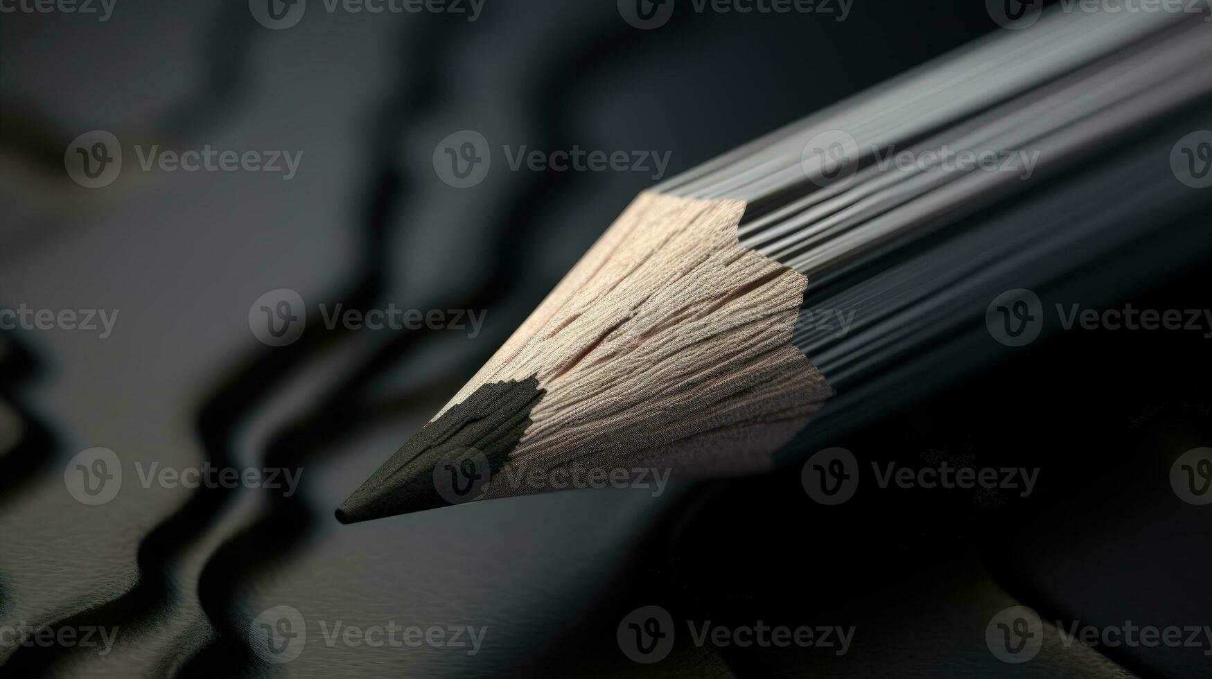 lápis com madeira e grafite uma detalhado Visão do a contraste e textura do uma lápis gorjeta ai generativo foto