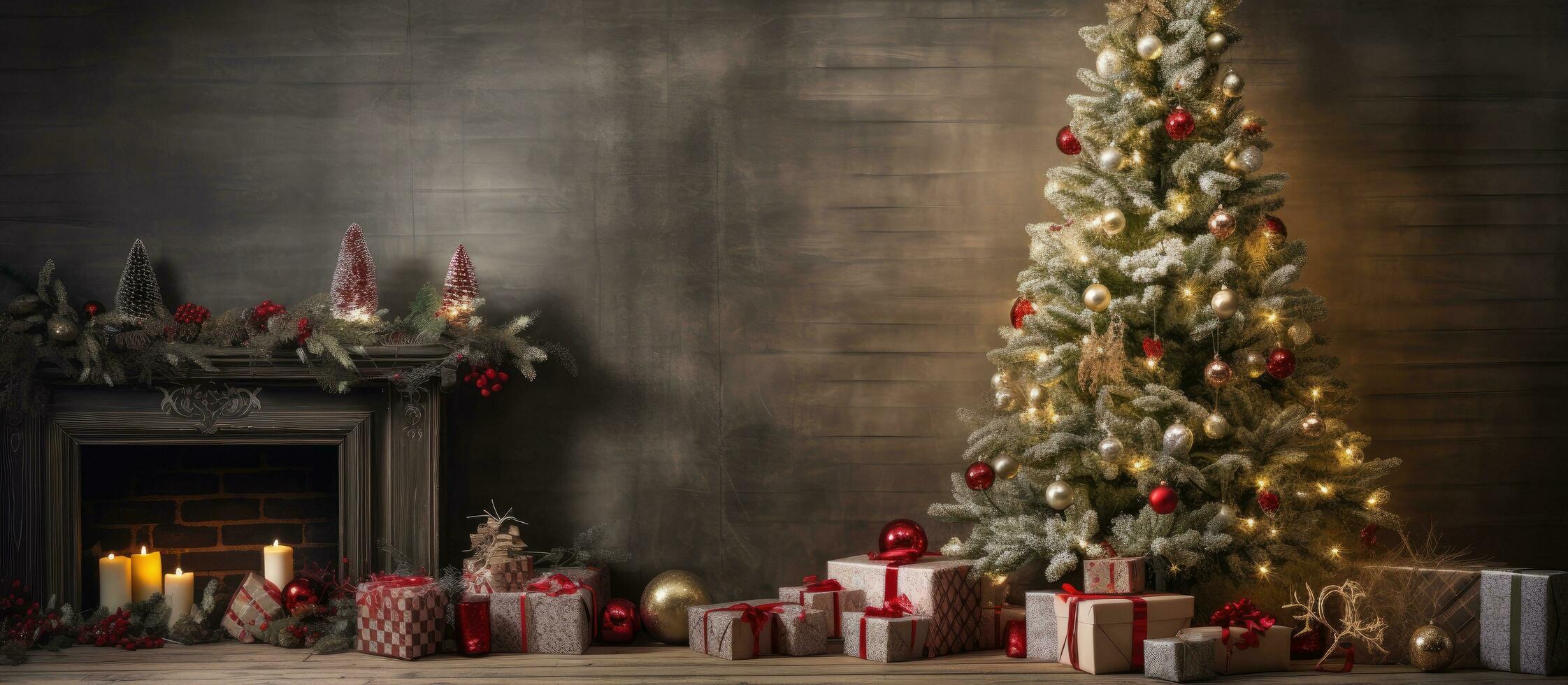 decorações para uma alegre Natal árvore foto