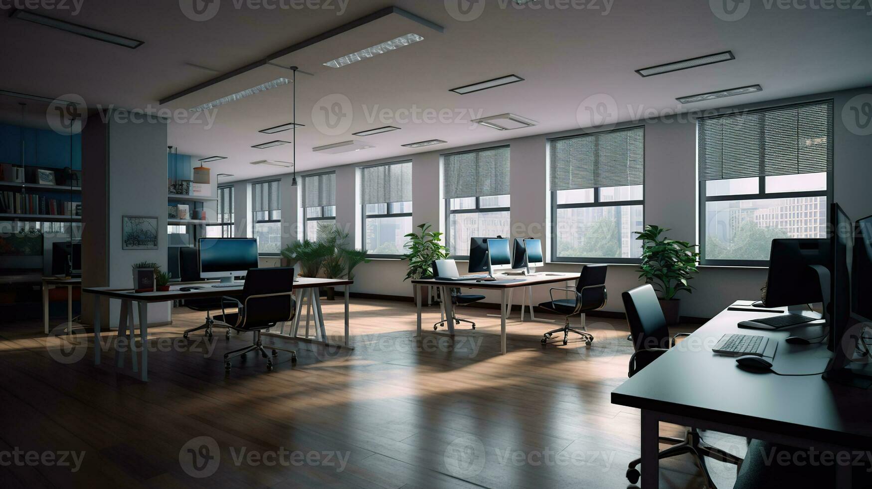 moderno escritório interior, ai generativo foto