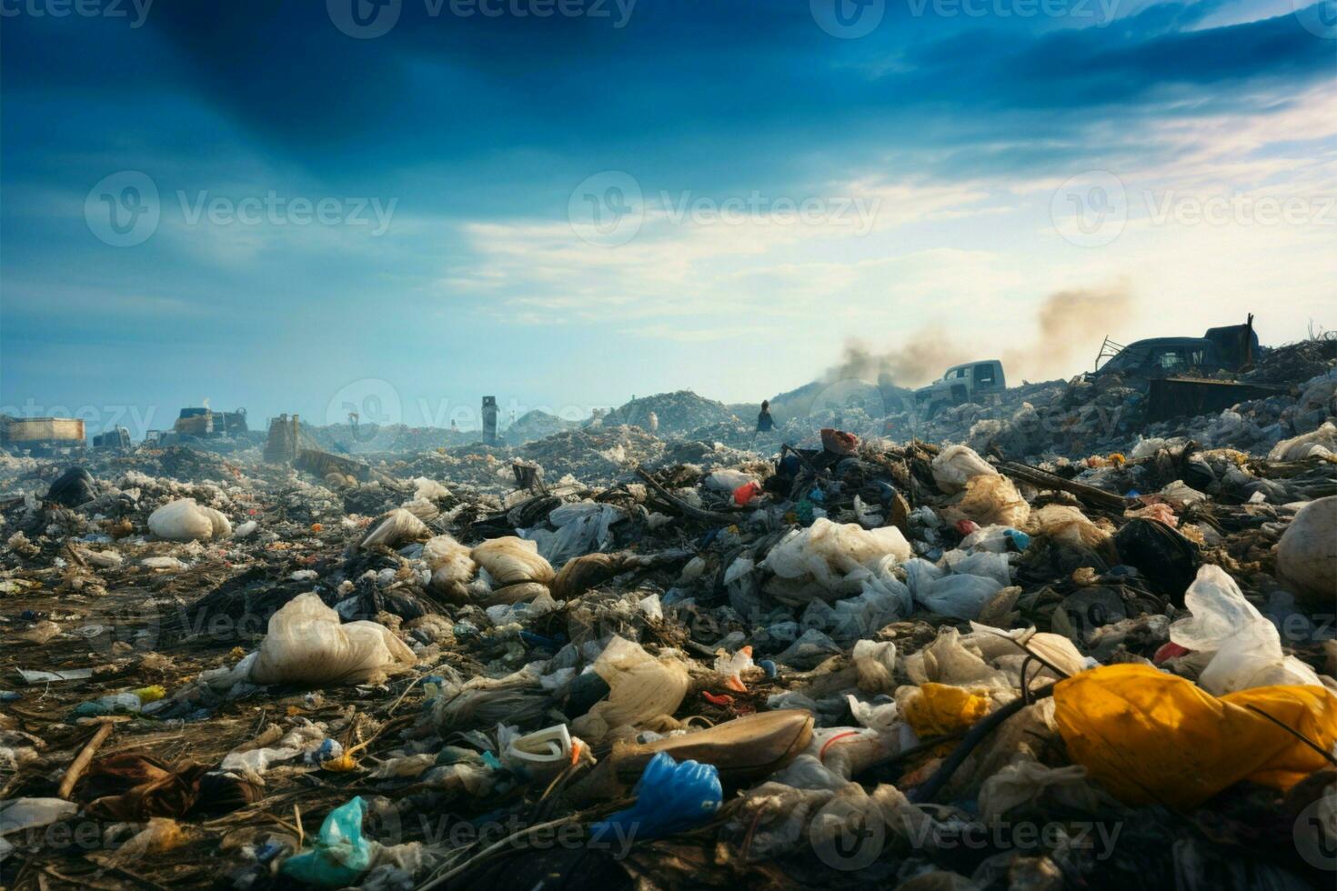 aterro desperdício pilha serve Como uma rígido lembrete do poluições impacto ai gerado foto