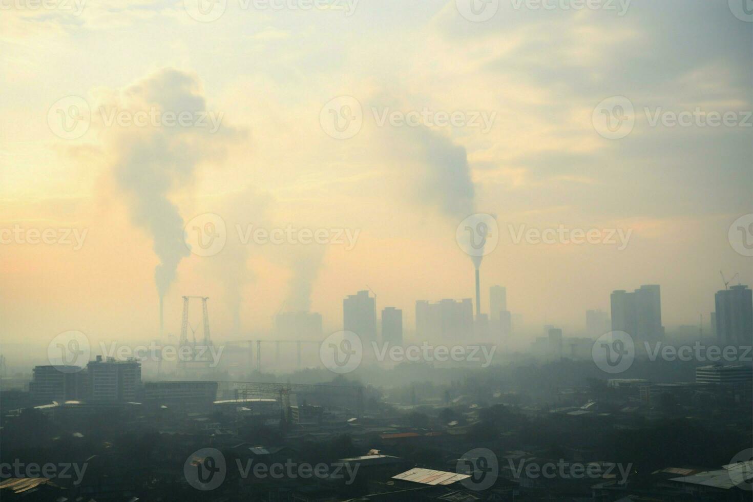 cênico Visão do ar poluição ai gerado foto