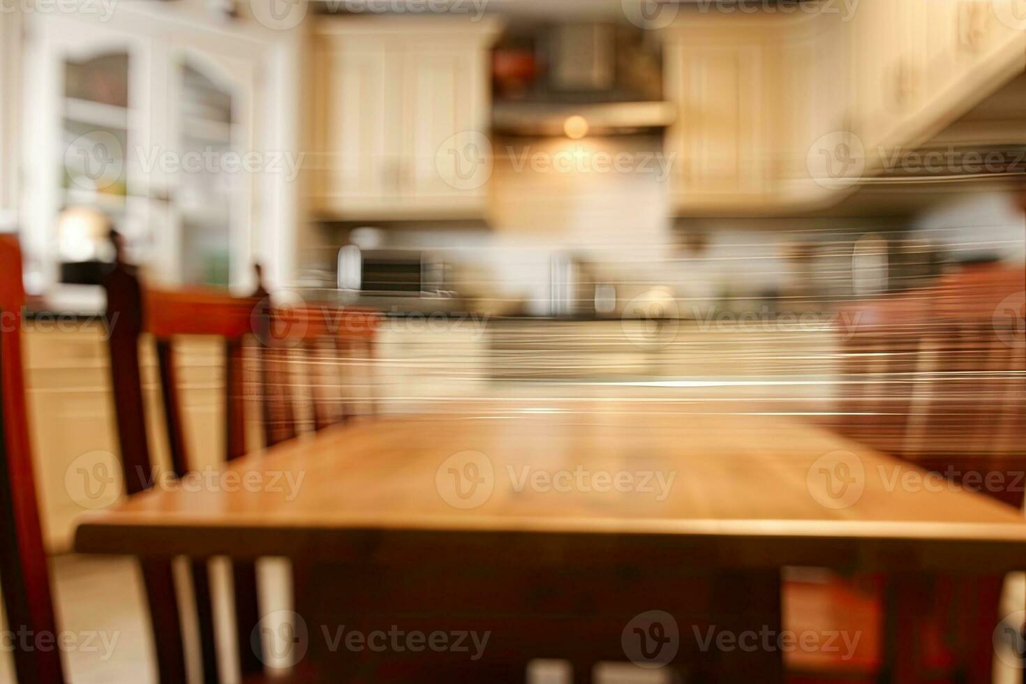 moderno cozinha com uma mesa e cadeiras foto