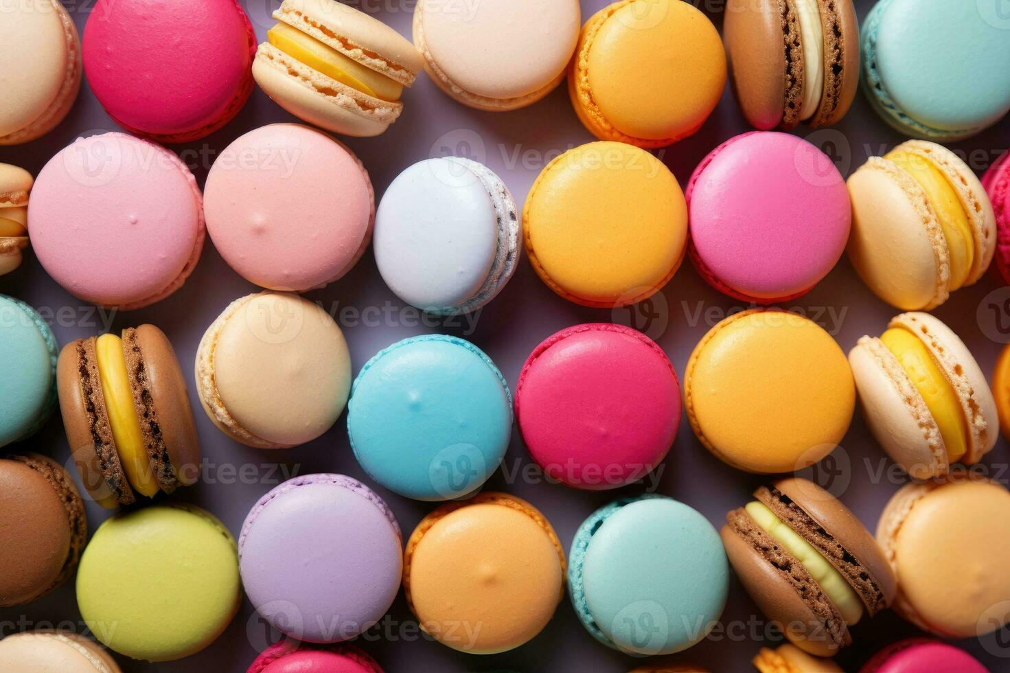 colorida macarons. generativo ai foto