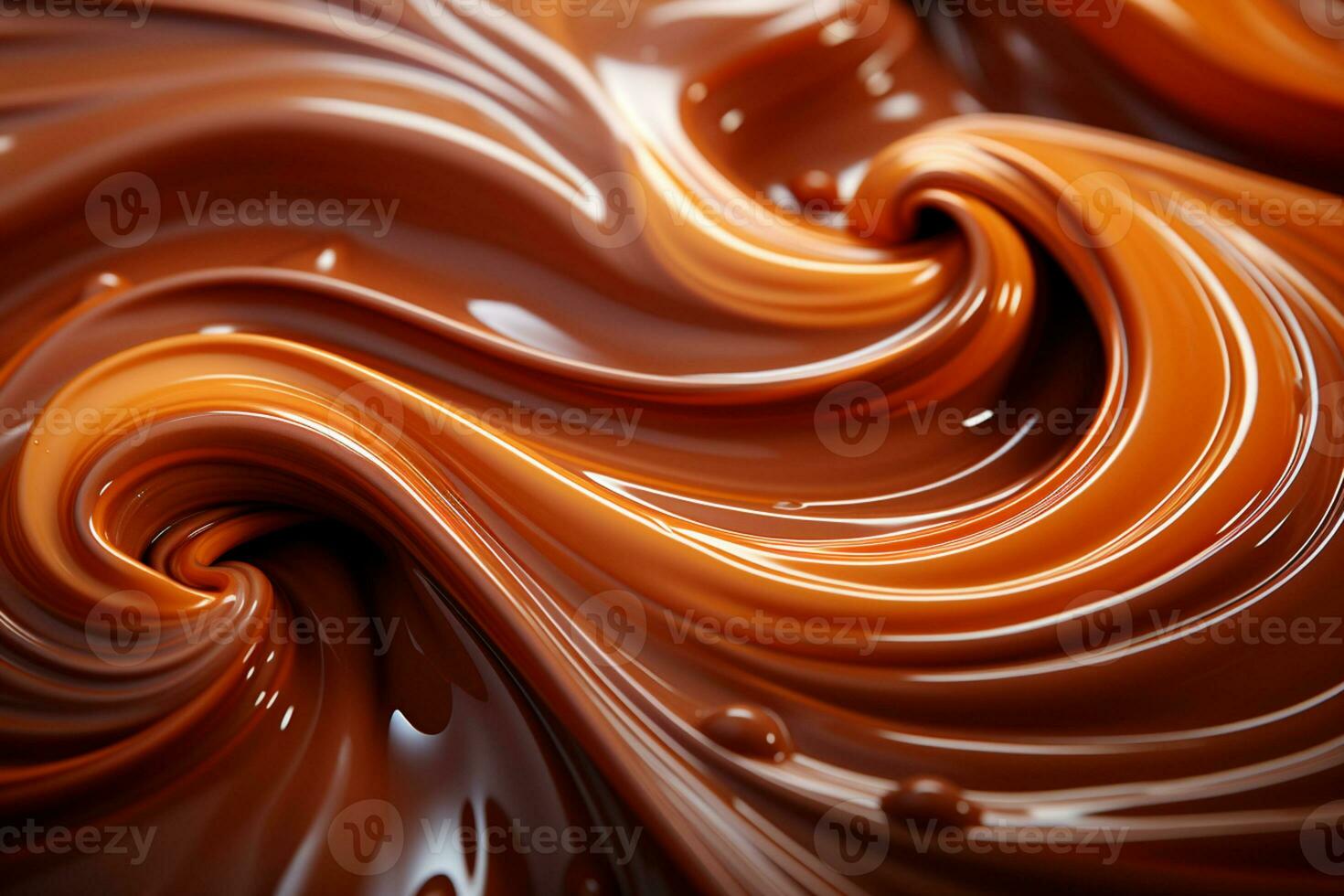 chocolate amantes Sonhe fechar-se do uma hipnotizante derretido chocolate redemoinho ai gerado foto