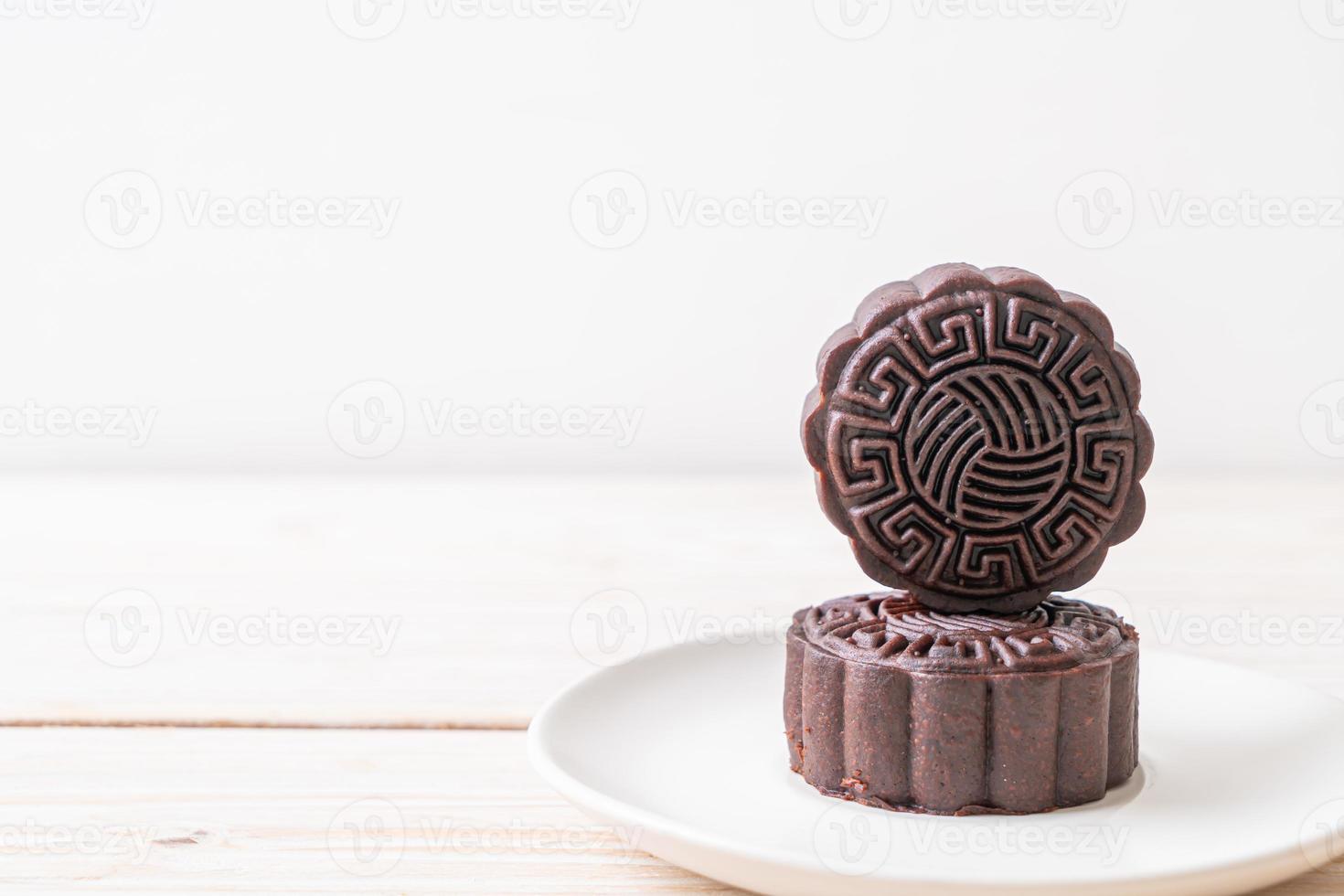 bolo da lua chinesa com sabor de chocolate amargo para festival de outono foto