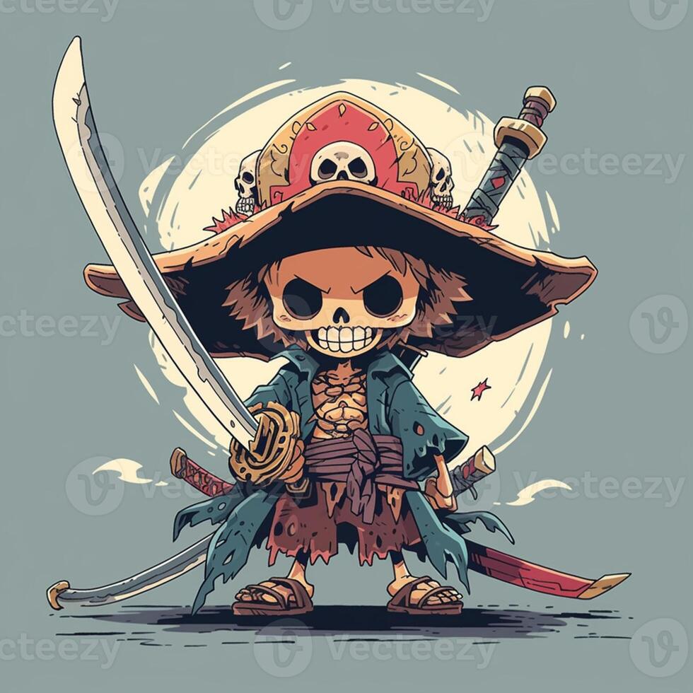 Personagem de desenho animado luffy one piece ia generativa