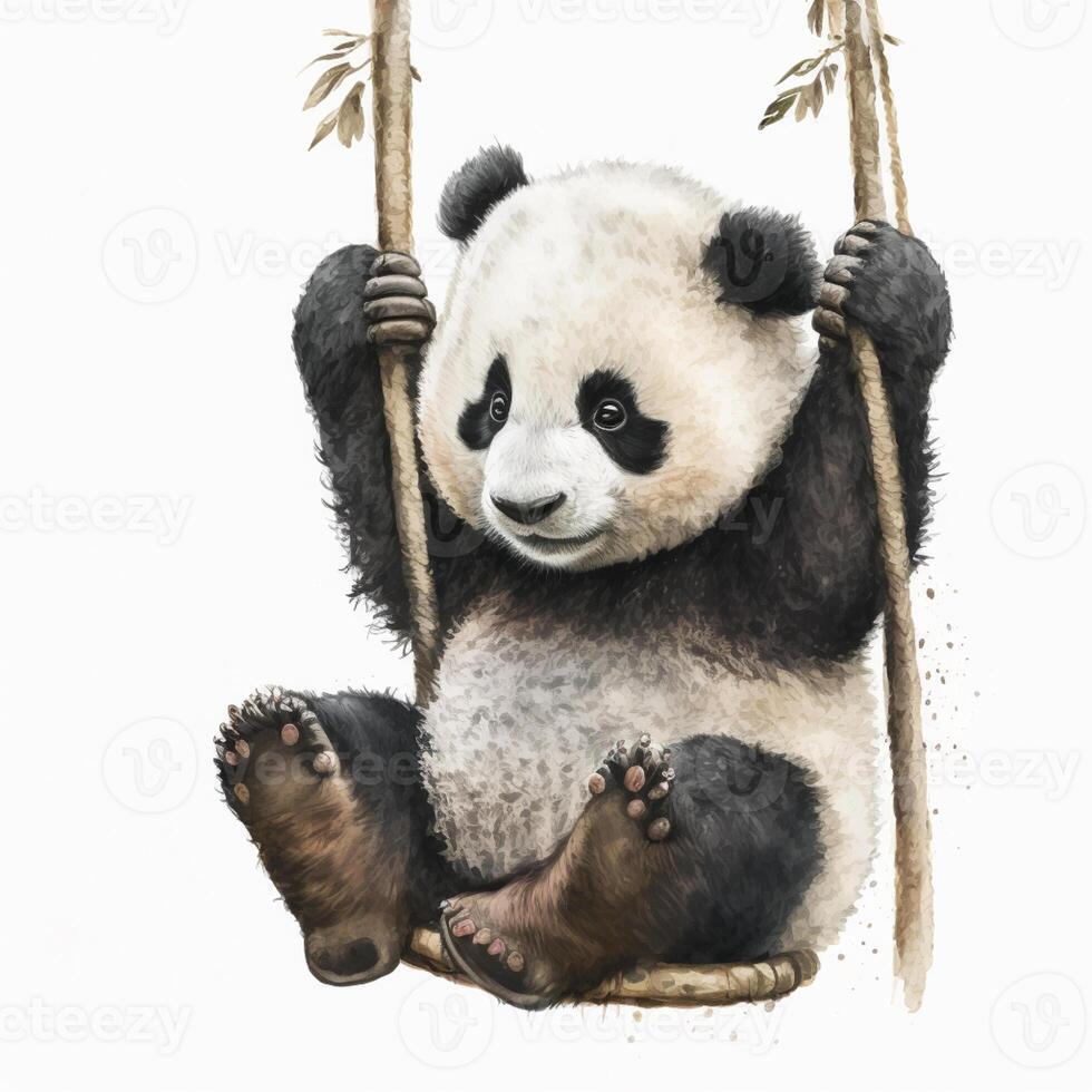 Fundo Uma Imagem De Urso Panda Sentado Em Bambu Fundo, Panda